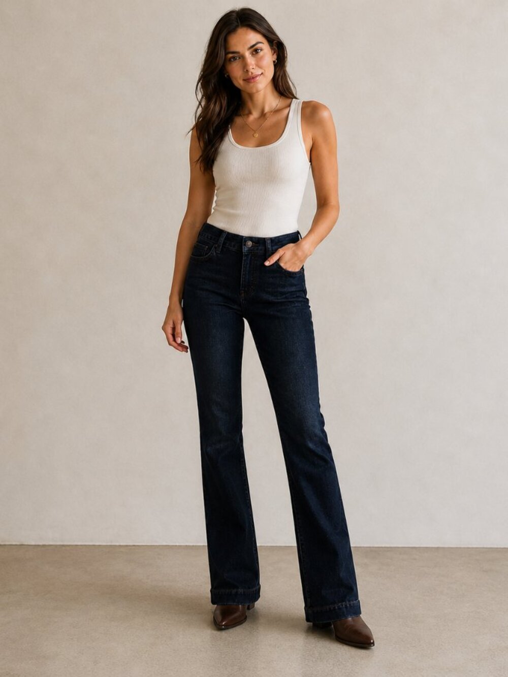 Level 99 Dark Wash Bootcut Jeans Size 27 High Rise Stretch Denim